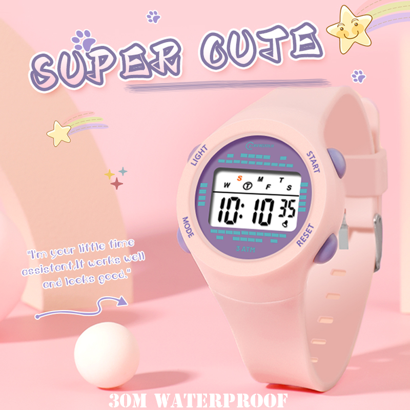Smartwatch Digital Watches For Kid Girl - ساعة إلكترونية مقاومة للماء للأطفال ،