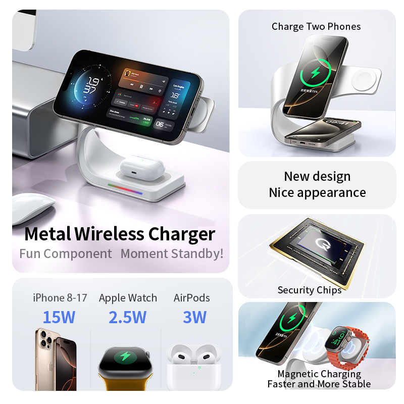 شاحن لاسلكي 4 في 1 بهيكل معدني - مراجعة Smartwatch Apple Watch وسعره