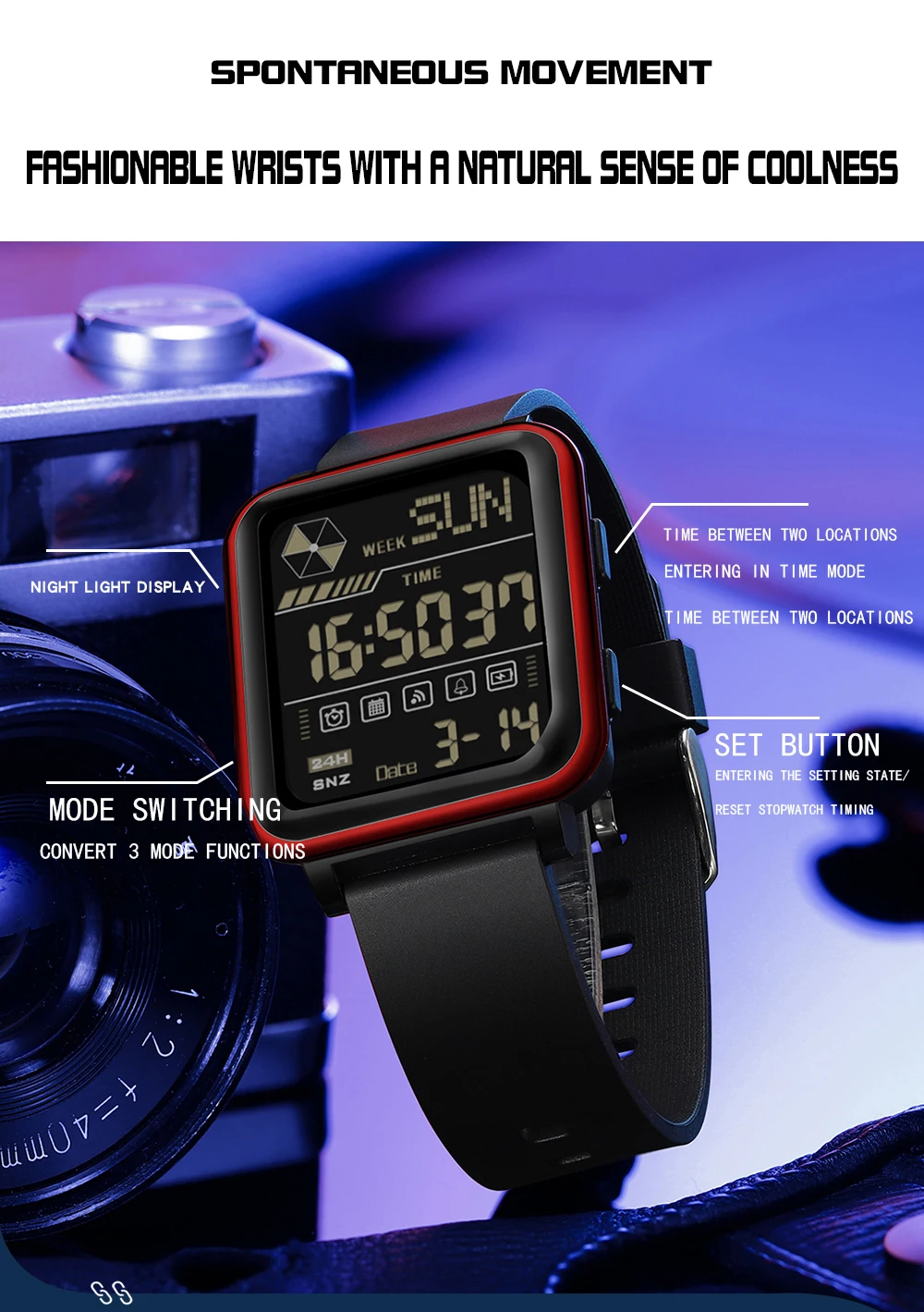 ساعة ساندا الإلكترونية متعددة  - مراجعة Silicone Sport Band وسعره