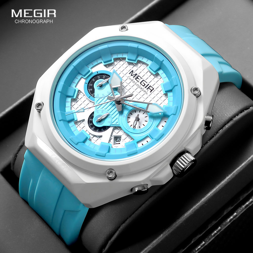 MEGIR ساعات كوارتز رياضية جديد - مراجعة Silicone Sport Band وسعره