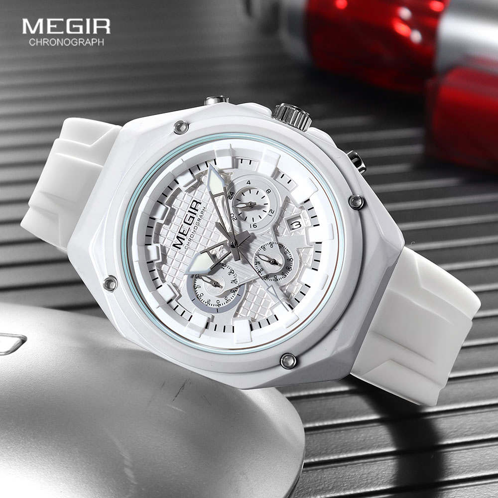 MEGIR ساعات كوارتز رياضية جديد - مراجعة Silicone Sport Band وسعره