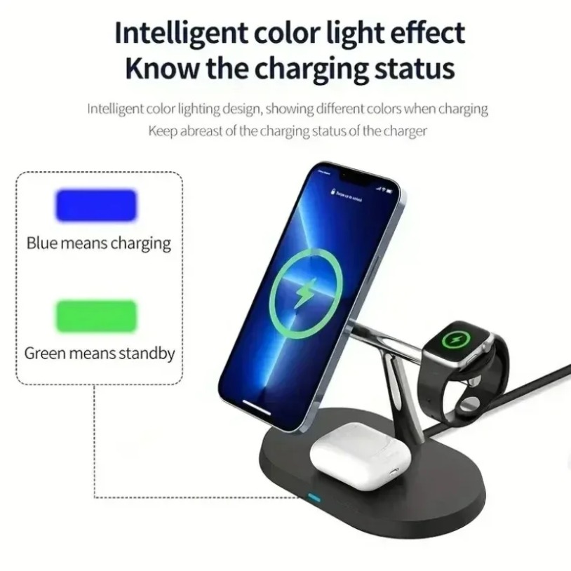 شاحن لاسلكي مغناطيسي 3 في 1 من - مراجعة Smartwatch Apple Watch وسعره