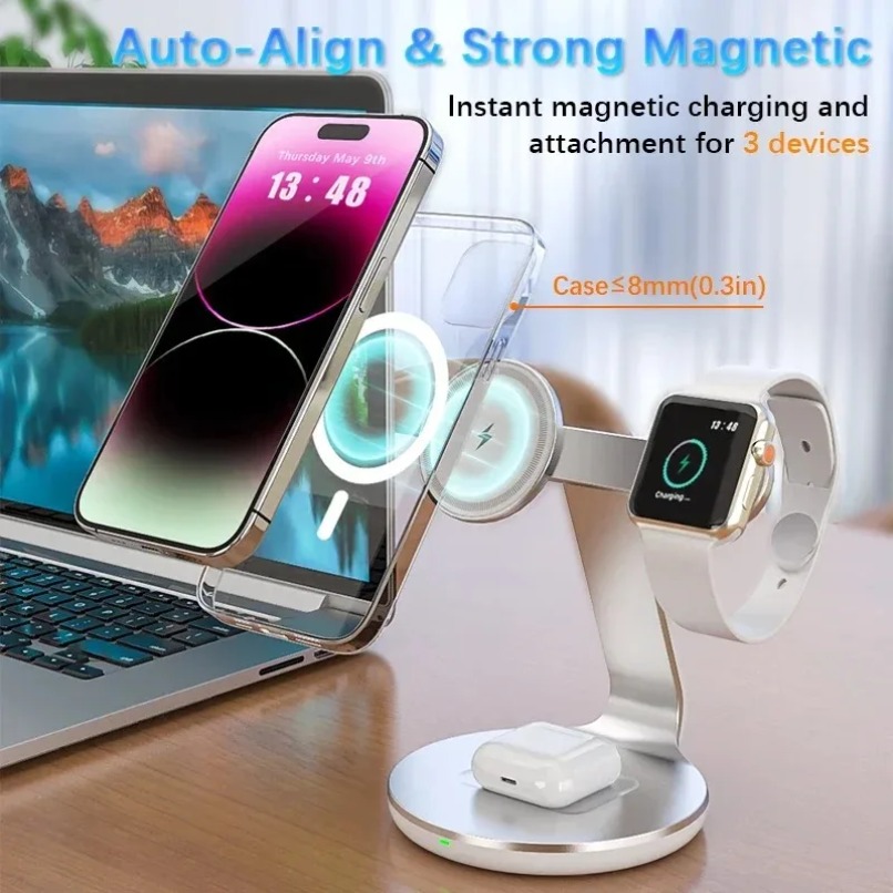 شاحن لاسلكي 3 في 1 مع حامل دوا - مراجعة Smartwatch Apple Watch وسعره