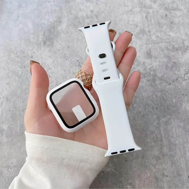 زجاج + حافظة + حزام لساعة أبل  - مراجعة Silicone Sport Band وسعره